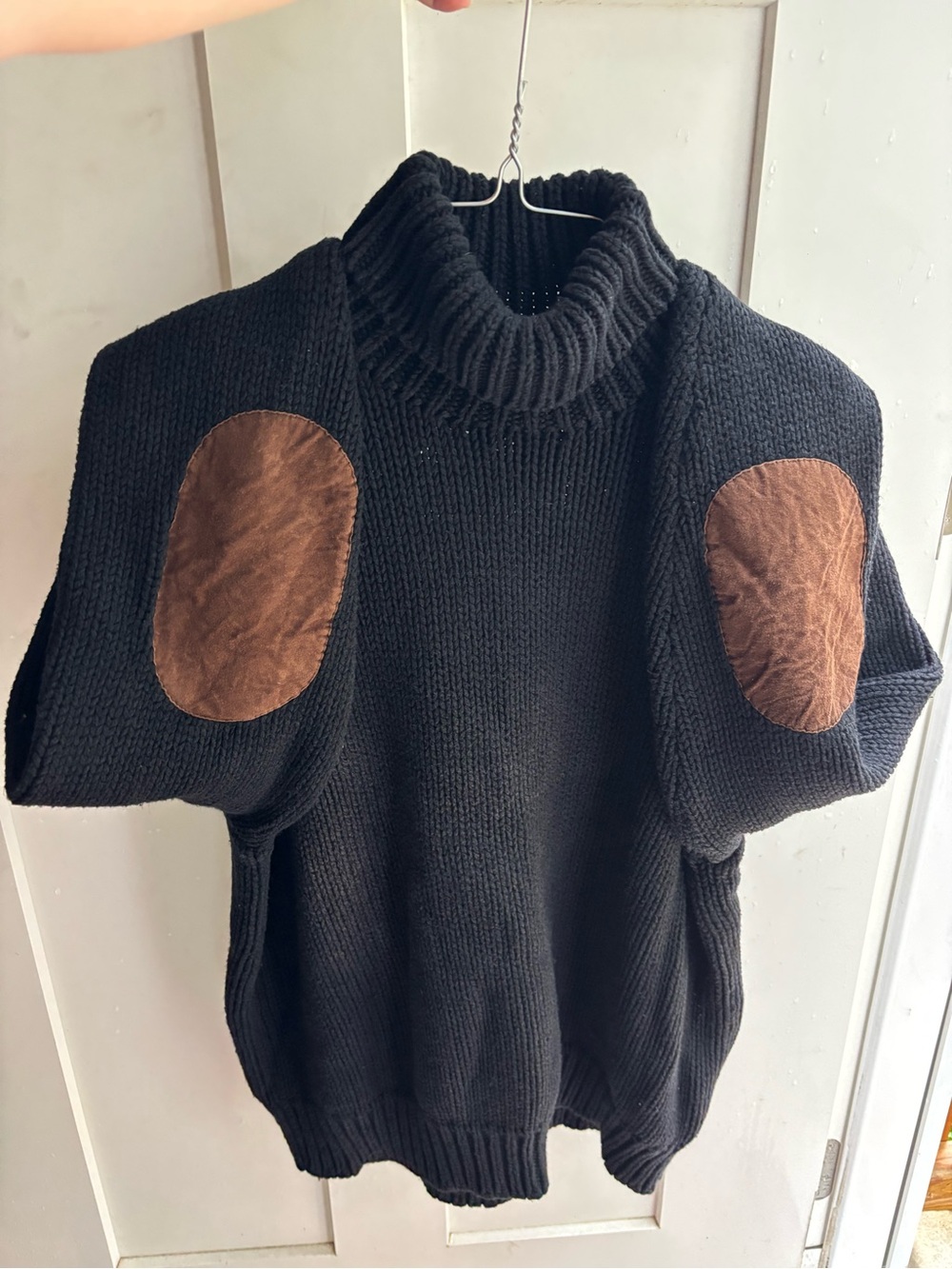 Polo by Ralph Lauren Chunky Knit Turtleneck with Suede Elbow Patches